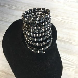 Sassy Jones Beaded Black Wrap Bracelet